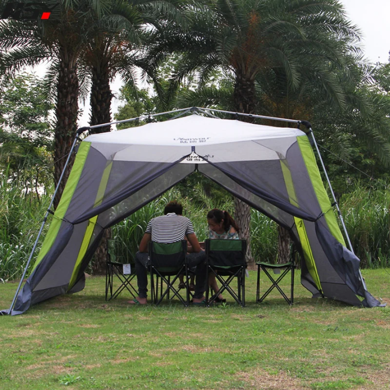 Anti-Mosquito Camping Pavilion Tent, Automatic Pergola, Ultralight, Large Gazebo, Sun Shelter, 300x300x210cm, 5-8 Person