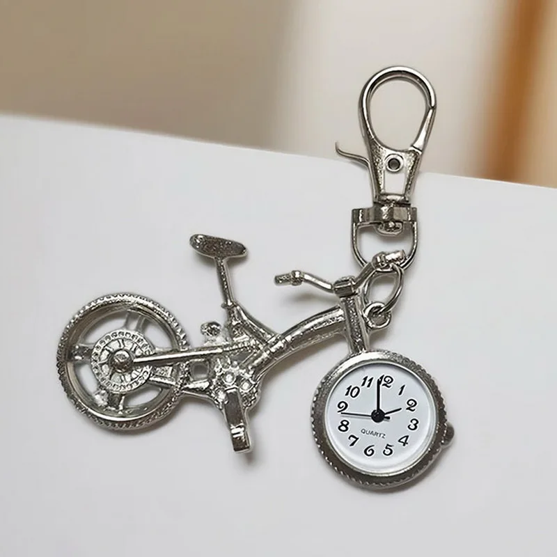 4pcs-mini-cartoon-key-bicycle-shape-pocket-watch-keychains-stylish-portable-decorative-pendants-fob-belt-clips-hanging-clocks