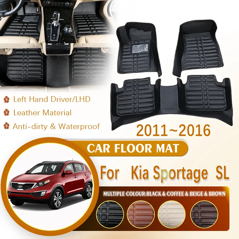 

Car Floor Mat for Kia Sportage 2011 2011~2016 SL LHD Car Leather Waterproof Foot Inner Liner Carpet Mats Custom Rug Accessories