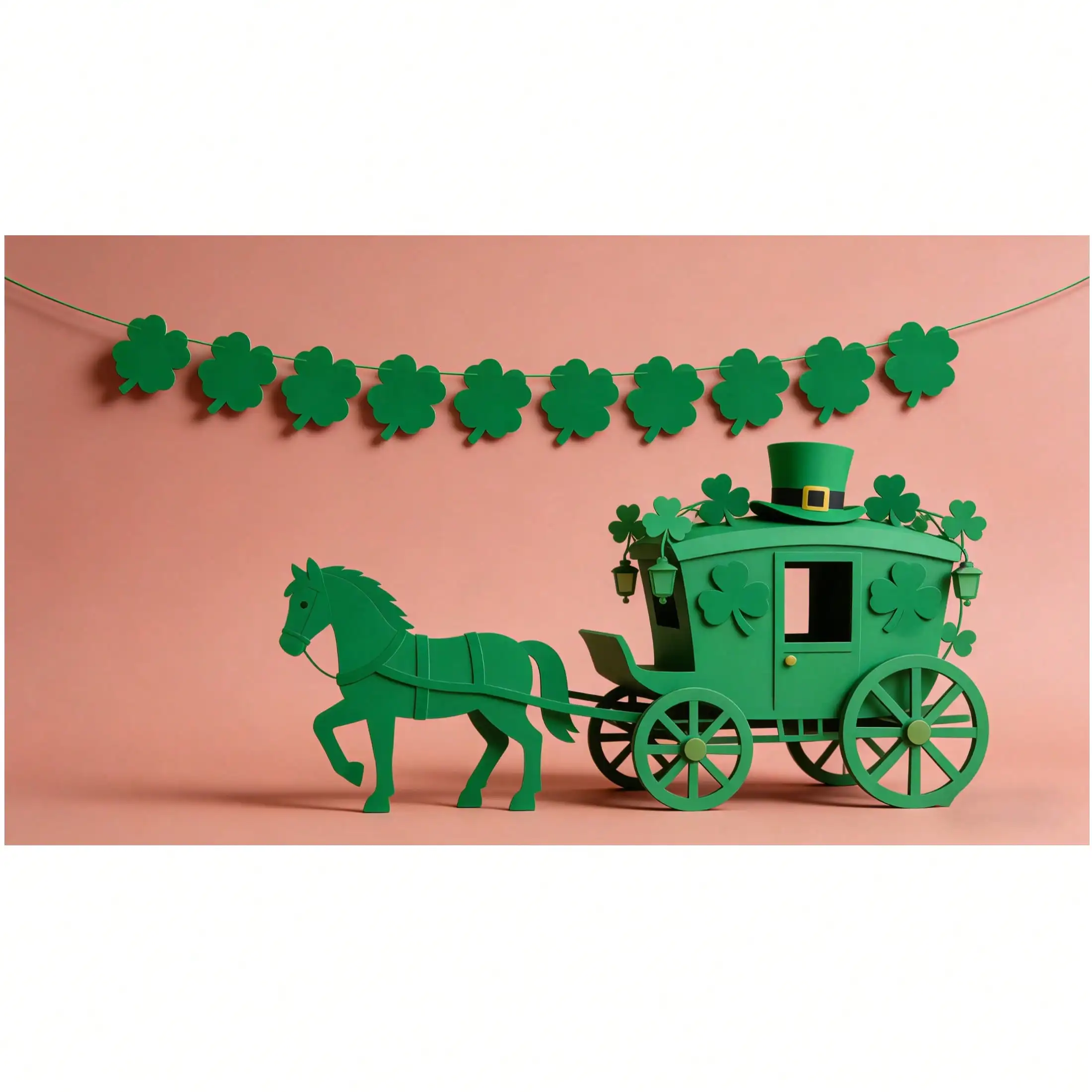 1pc Happy St. Patrick's Day Four Leaf Clover Banner, Irish Festival Decor For Home Party, Great For Daily Use & Perfect Gift