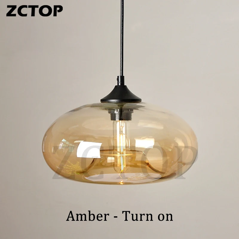 Retro Glass LED Decoration Pendant Light For Dining Room Kitchen Hanging Lamp Table Resturant Chandelier Bar Cafe Pendant Lamps