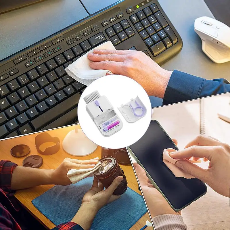 طقم تنظيف منفذ الهاتف، طقم تنظيف لوحة المفاتيح المحمول، مجموعة منظف عدسات الكاميرا، لوازم تنظيف الكمبيوتر اللوحي للهواتف المحمولة