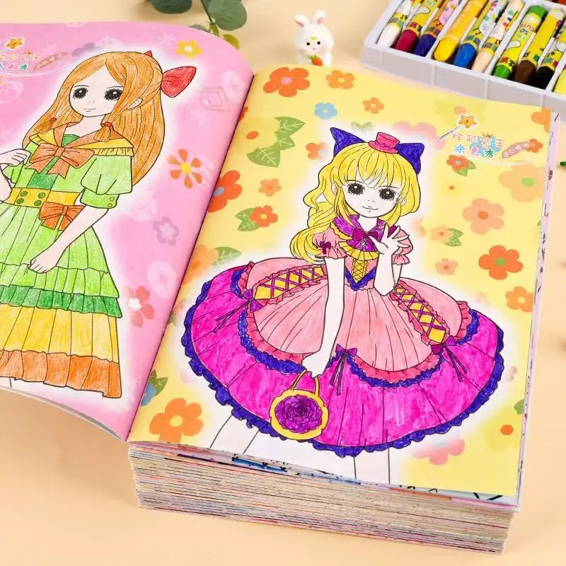 Colorful Princess Coloring Books 6 books/Set Girls Drawing Book Children Graffiti Painting Picture Libros School Supplies