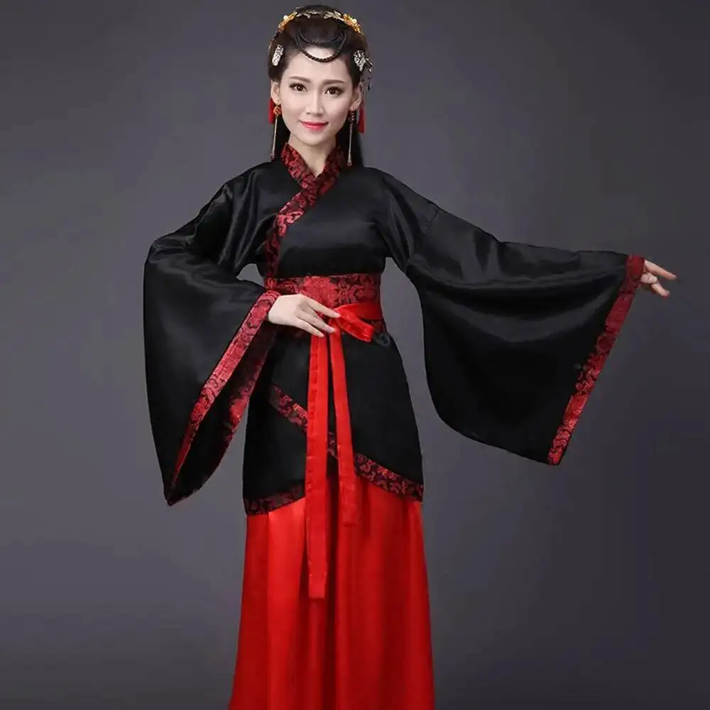 

Hanfu Long Dress Patchwork Ancient Style Chinese Traditional Costumes Performance Skirt Cheongsam Chinese Tang Suit Long Sleeve