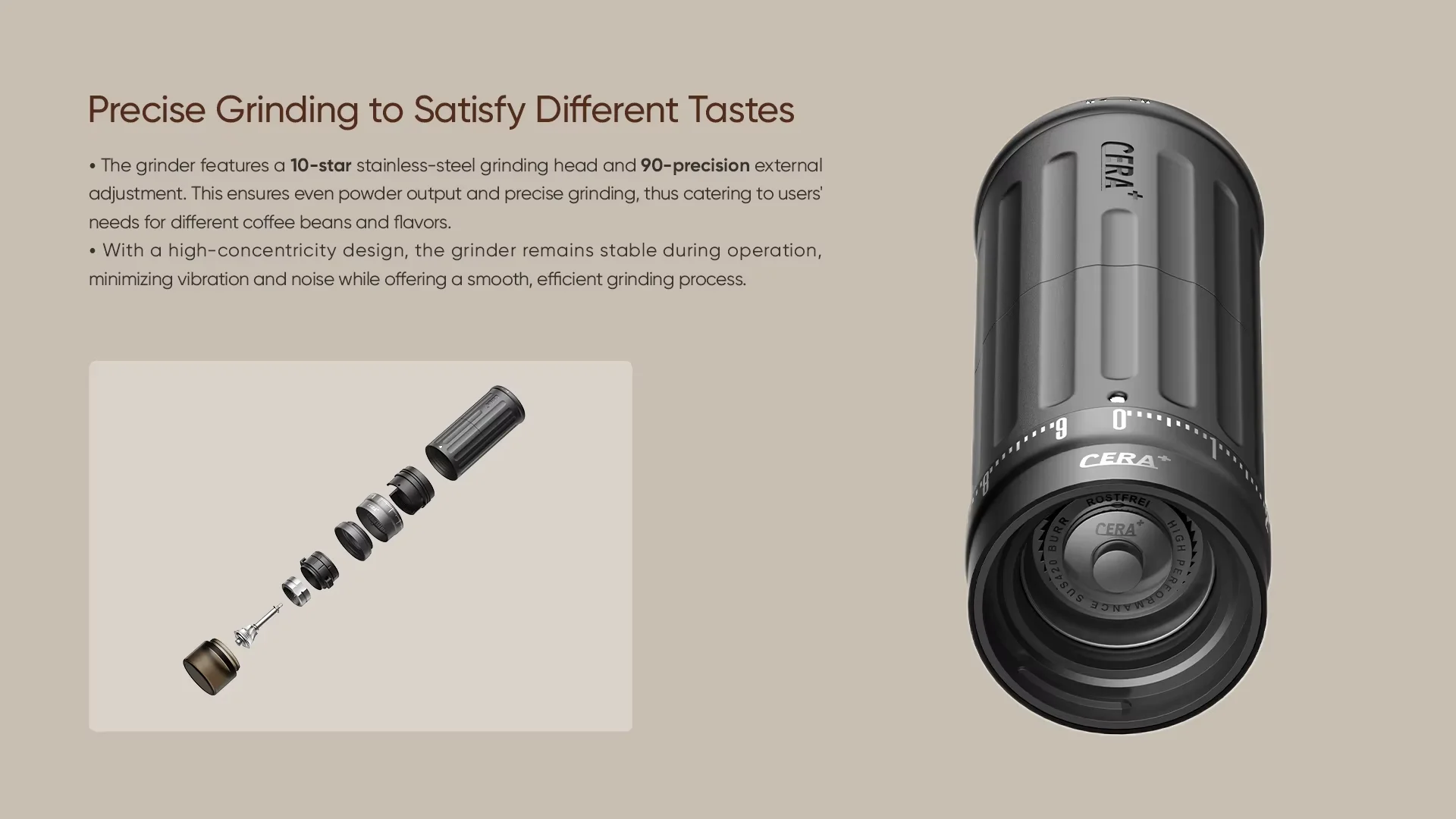 Electric Espresso Bean Grinder Stainless Steel CGE03 Wireless Portable Coffee Grinder Electric Travel Camping