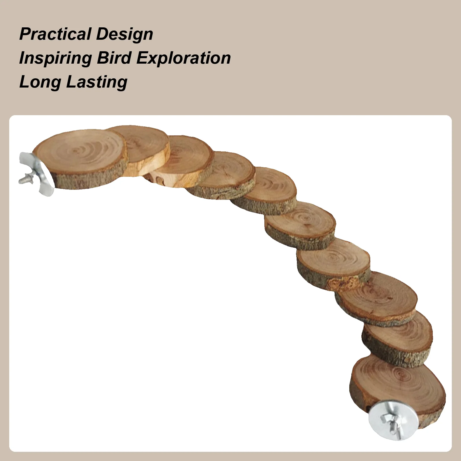 Bird Ladder Parrot Stairs Scenery Toys Solid Wood Platforms Bird Perches Cage Accessories For Parakeets Cockatiels Finches
