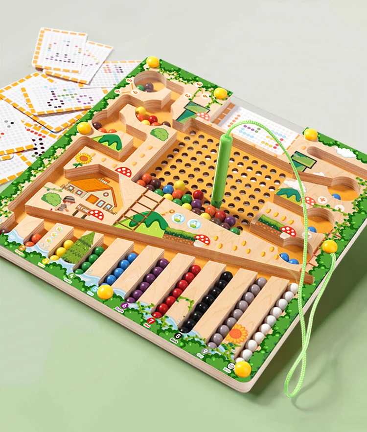 Magnetische Sortierspiele Montessori Puzzle Spielzeug Labyrinth Bord Lernen Farbe Zählen Anzahl Klassifizierung Holz Lernspielzeug – Detail 1