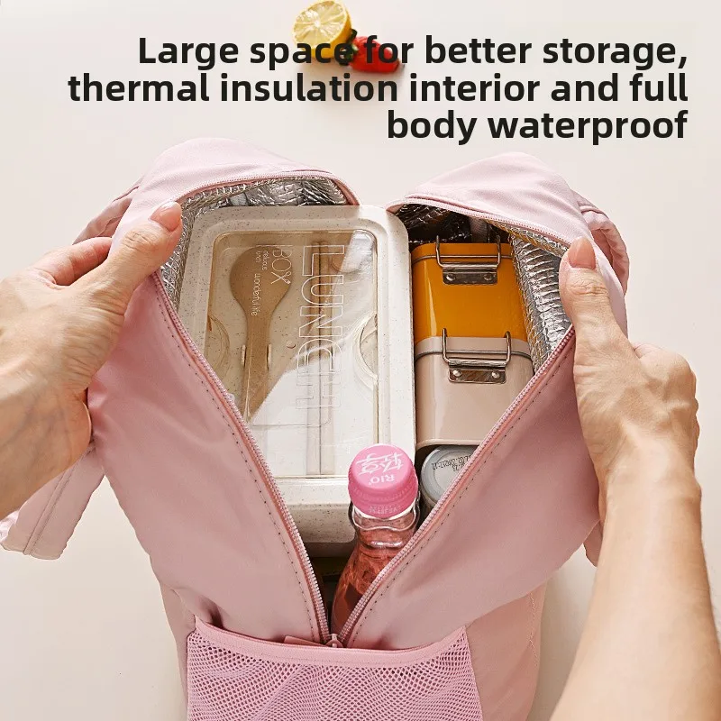 1PC Handheld Insulated Bento Bag Portable Lunch Tote Bag for Office Workers Primary School Students Food Container Pouch