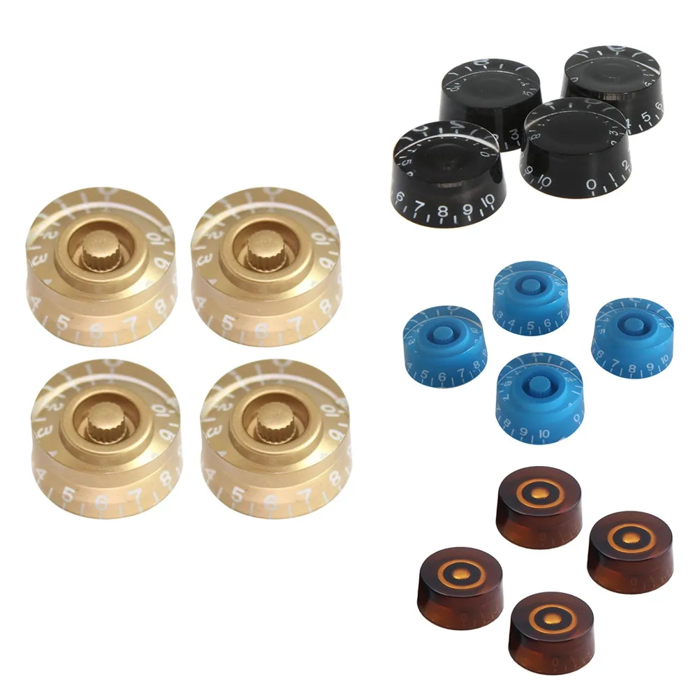 4Pcs Black Guitar Volume and Tone Knobs Exquisite Workmanship Durable Easy to Install Electric Guitar Accessories