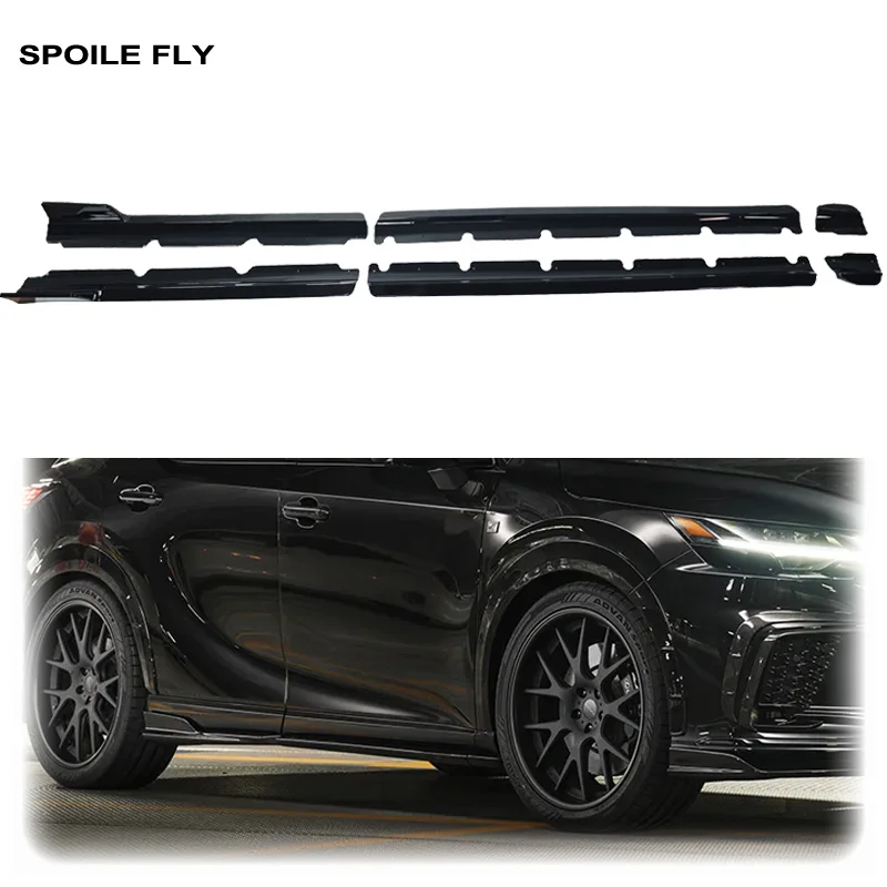 2023 2024 2025 2026 For Lexus RX RX350 RX450H RX500H Side Skirts Extensions Side Door Bumper Lip Apron Body Kits By Gloss Black