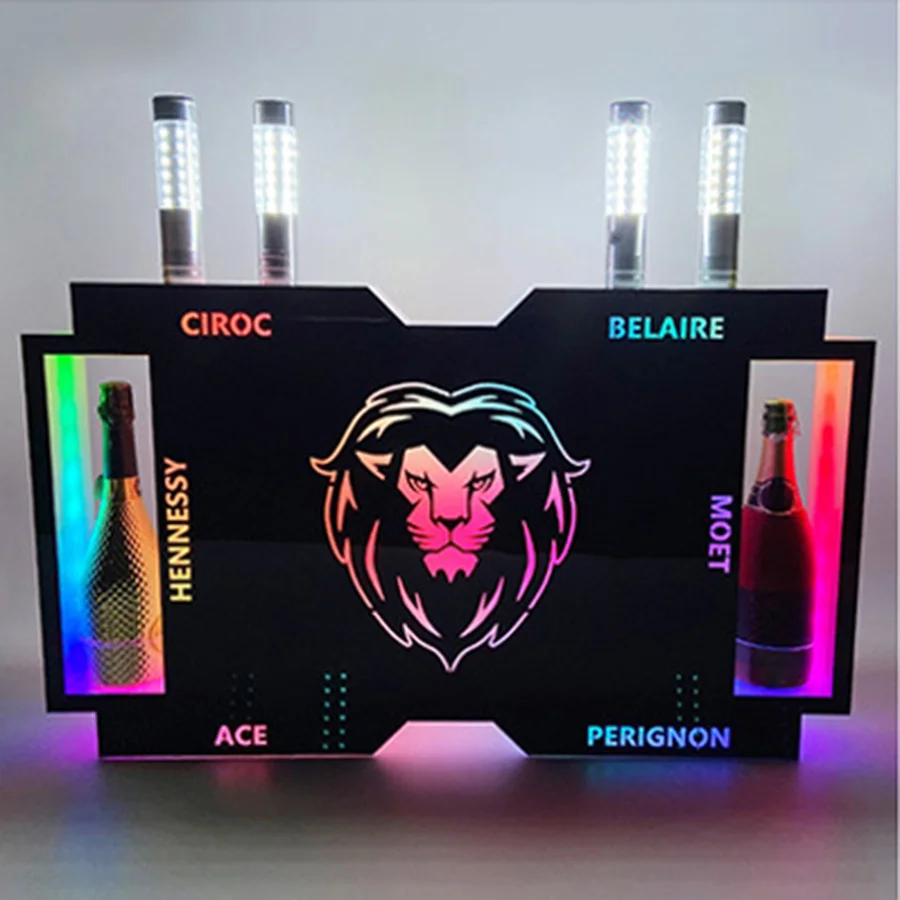 

OEM Programmable Led Digital VIP Champagne Bottle Service Presenter APP DIY Message Billboard Sign Wine Bottle Display Holder