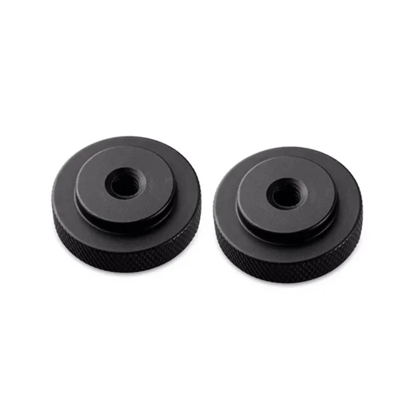 Custom CNC Machined Black Aluminum Thumb Wheel Lock Nut CNC Turning Parts