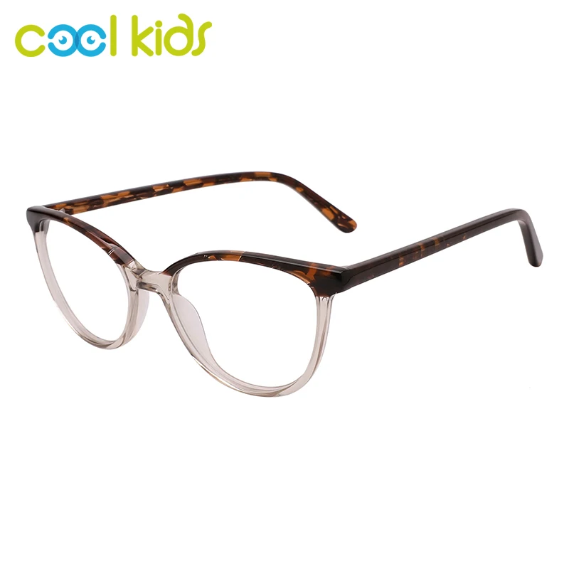 Kirka Female Acetate Cat Eye Pattern Laminating Colors Frames Reading Myopia Glasses Pattern Temples Eyeglasses WD3154