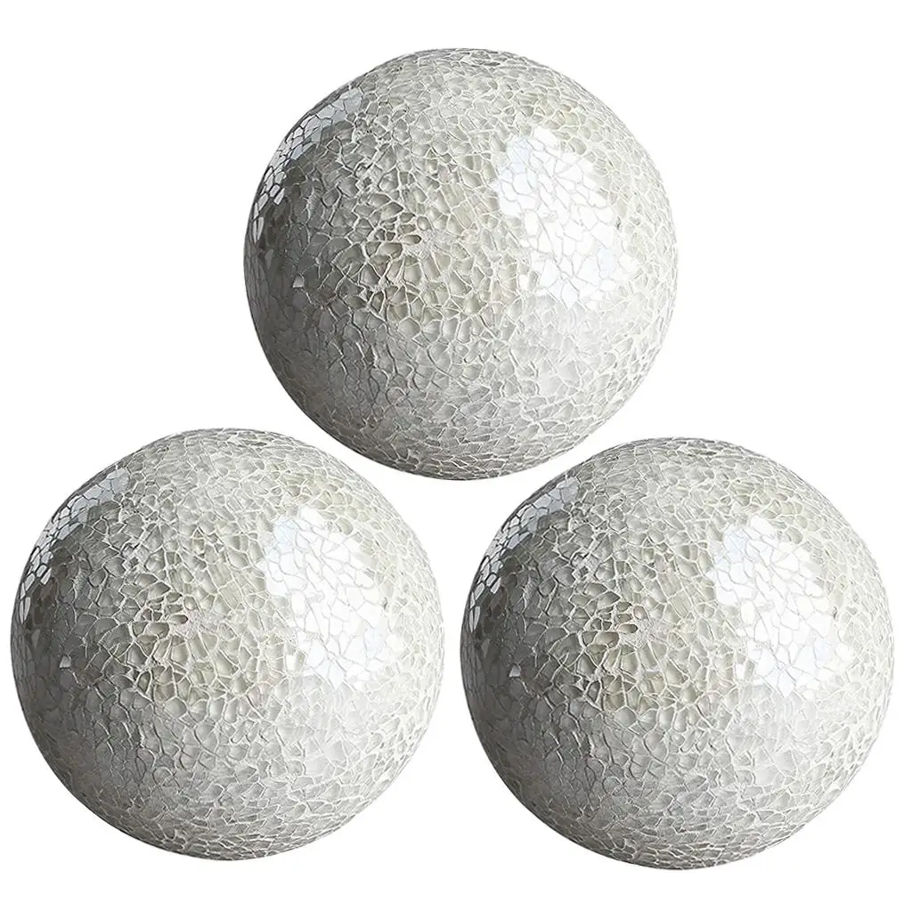 Mosaic Sphere Balls Decorative Orbs Set Bowls Table Centerpieces 8cm Mirror Ball Orb for Festival Ornaments Decoration Home