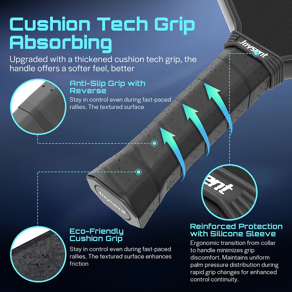Joysent Gen 4 Pickleball Paddle Racket Trufoam EPP Foam Core T700 Raw Carbon Fiber Spin Control Power Thermoformed - Image 5