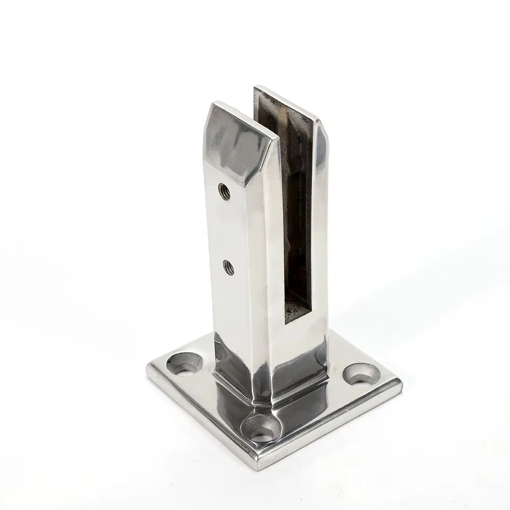 ISURE MARINE 316 Stainless Steel Heavy Duty Glass Clamp Pool Fence Clip Floor Stand Fixed Fittings