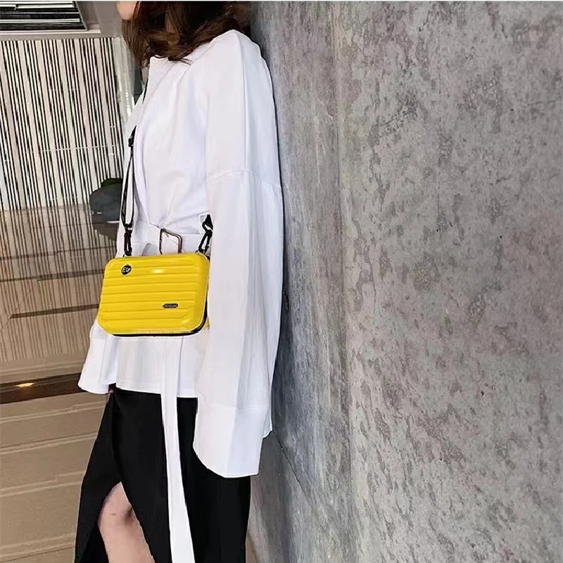 New Ladies Shoulder Bags Mini Tote Suitcase Shape Women Fashion Travel Handbags Small PVC Women Shoulder Bag