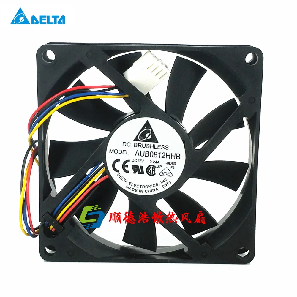 

Ltsf For Delta Electronics AUB0812HHB DC 12V 0.24A 80x80x15MM 4-Wire Server Cooling Fan8cm