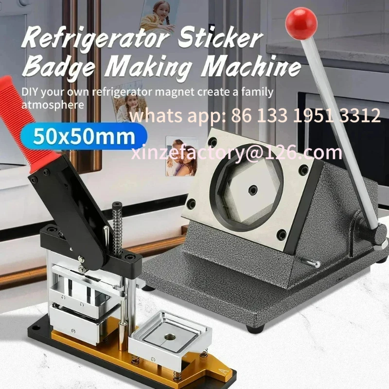 

Customizable 50*50mm Square Refrigerator Sticker Press Making Machine Magnetic Material Patch Fridge Magnet With Paper Cutter Pu