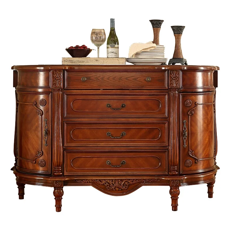

American style, solid wood, entrance cabinet, dining side, storage, semicircle, wall side