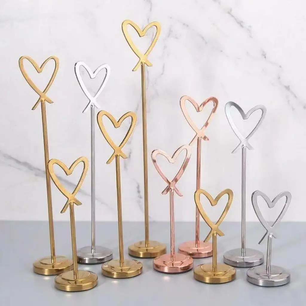6 Pieces Stainless Steel Table Number Place Card Holder Menu Paper Price Label Sign Holder Wedding Metal Photo Picture Clip