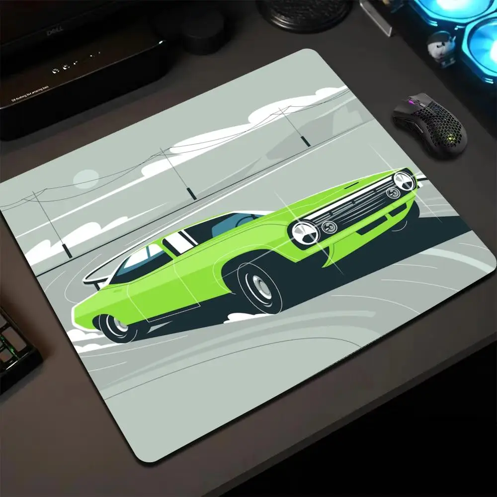 Gaming Mice Mat Classic Muscle Car Art Control Mousepad Anti-slip Small Deskmat Pc Gamer Accessoires Lock Edge Speed KeyboardPad