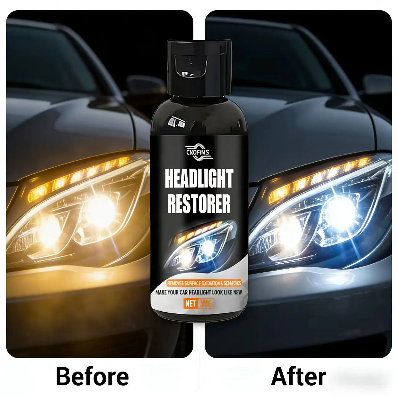 50G Headlight Restorer for BMW Toyota Car Remove Oxidation Scratches Auto Headlight Repair Make Like New Long-Lasting Clear Lust