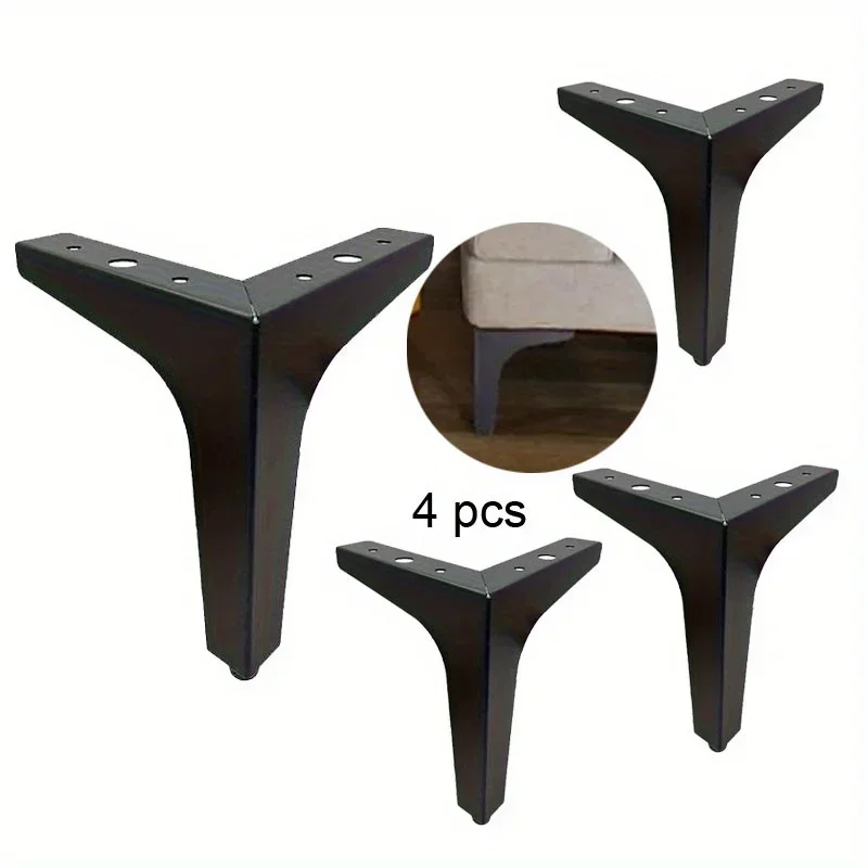 4pcs Chair Heavy Duty Cabinet Couch Legs DIY Replacement Sofa Feet Metal Legs for Furniture Modern Triangle Feet Cabinet Couch