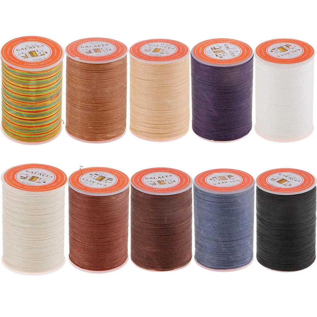 Waxed Thread 0.35mm/ Polyester Cord for Sewing Stitch Leather Bracelet image 2