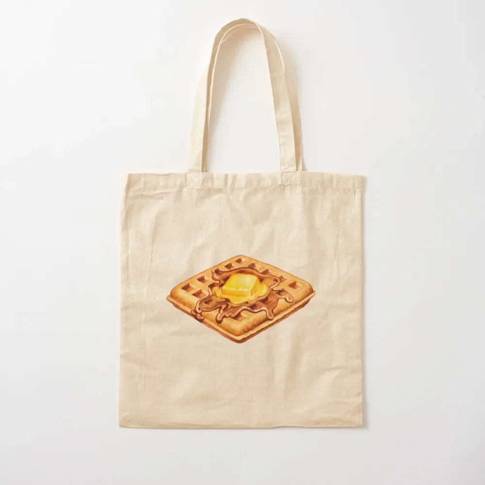 

Waffle Pattern Tote Bag Portable shopping bag Custom bag Canvas large tote