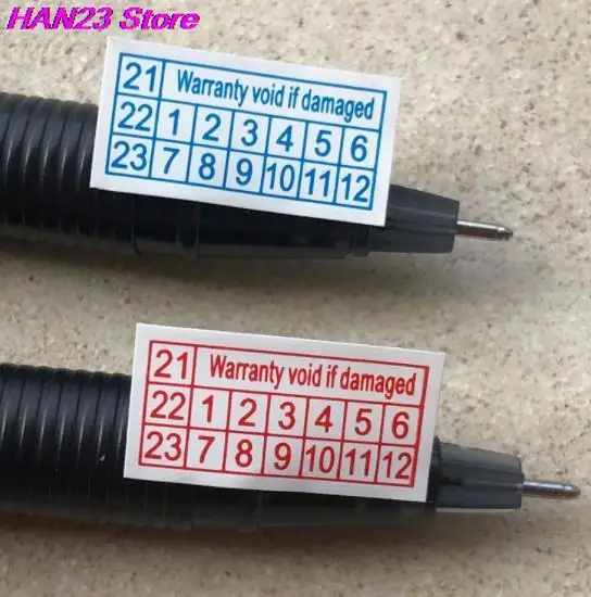 Groothandel 200Pcs Jaar Rode Kleur Rechthoek Fragiele Label Garantie Vervalt Indien Verwijderd Sticker