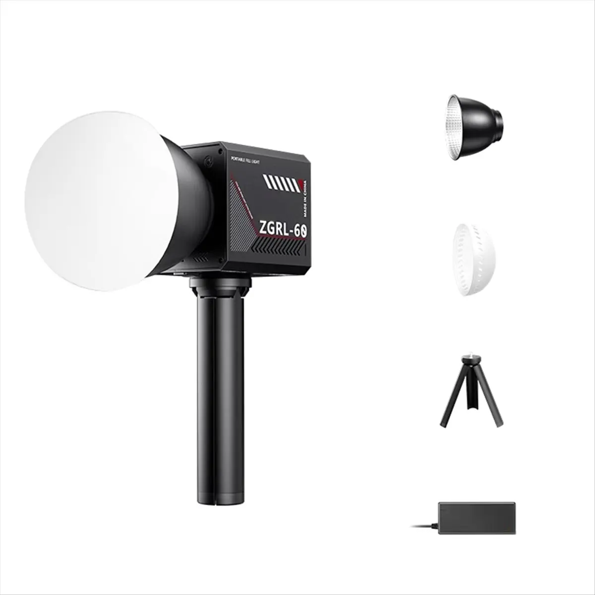 AABFK 60W Pro LED Video Light Three-Color Photographic Studio Light 2800K-6500K 8000mAh for Video Livestreaming EU Plug