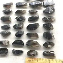 30pcs Smokey Morion Quartz Natural Black Smoky Crystal Points Stone Short Tips