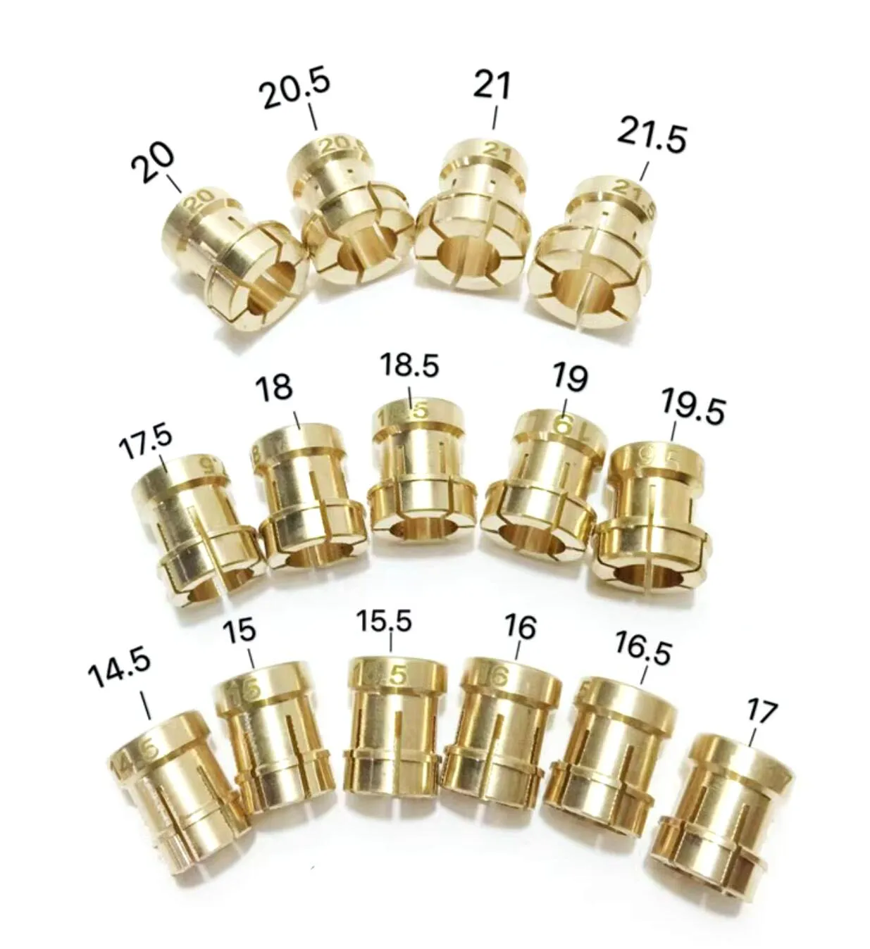 15 PCS Ring Brass Collets Diameter 14.5 to 21.5 mm Ring Setter Ball C Accessories Tools for Jewelry