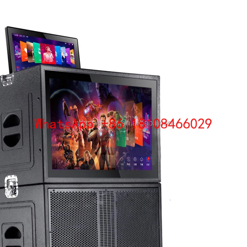 

New Active Speaker Wifi Hifi Touch Screen Factory Price Active Video Android Portable Karaoke Speaker Wood Cabinet Voice Control
