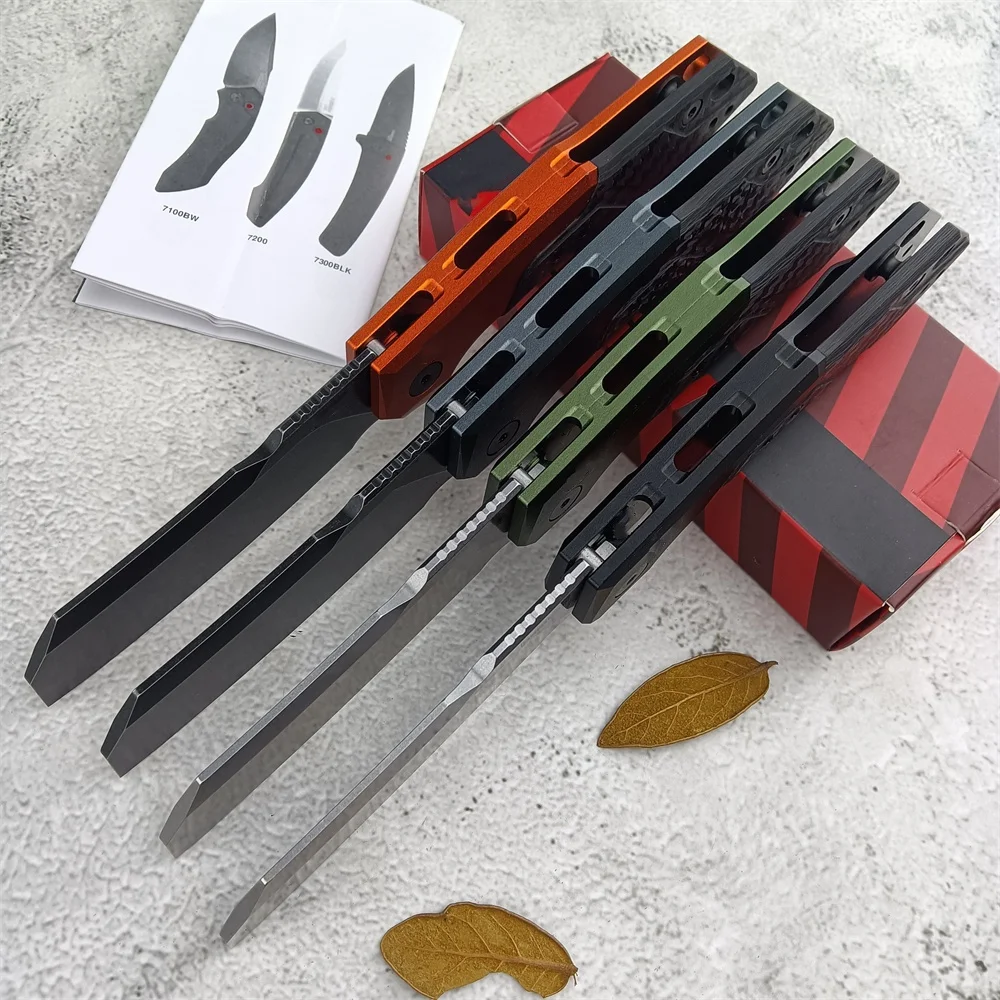 4 Styles 7850 Assisted Tactical Folding Knife D2 Cleaver Blade Aluminum Handle Pocket Knives Outdoor Camping Survival EDC Tools