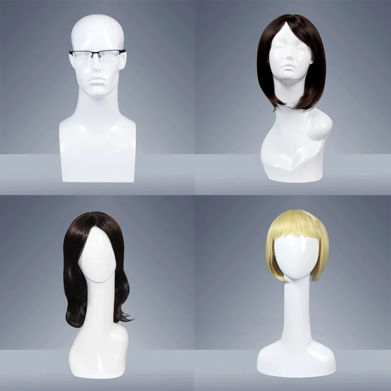 New Style Mannequin Head for Hat Wig Scarf 3D Glasses Display, Male Female White Dummy Head Model for Shop Window Showcase
