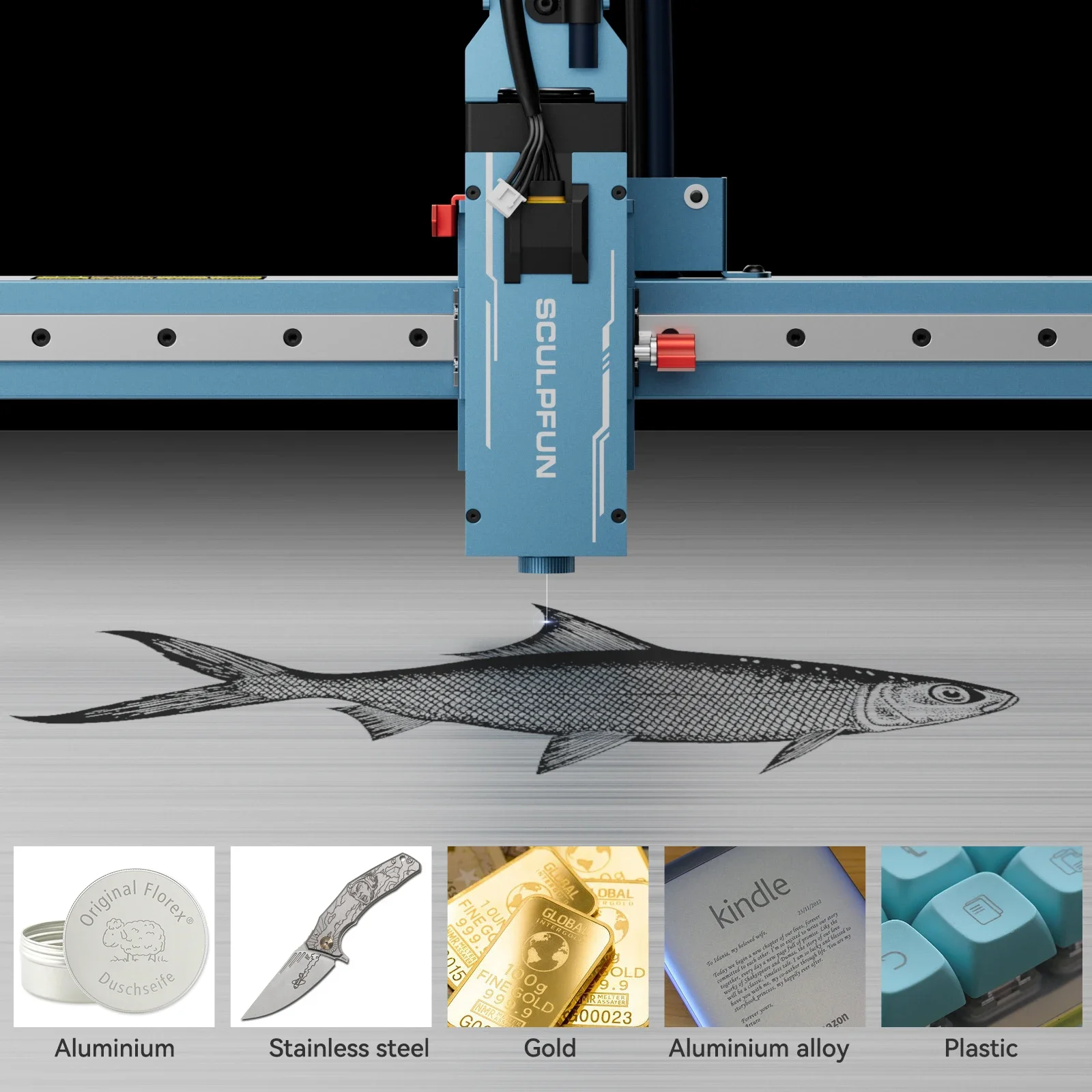 Modulo laser a infrarossi SCULPFUN IR-2 2W0.03mm per incisione su metalli per serie S6/S6 Pro/S9/S10/S30/serie Ultra/incisore SF-A9