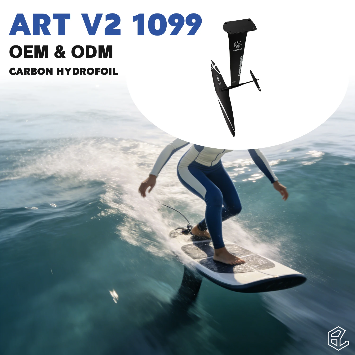 

GY-1099V2 Carbon Fiber Hydrofoil Wing 1200 Sqcm Customizable Logo for Kite Surfing SUP Water Sports Summer Activities