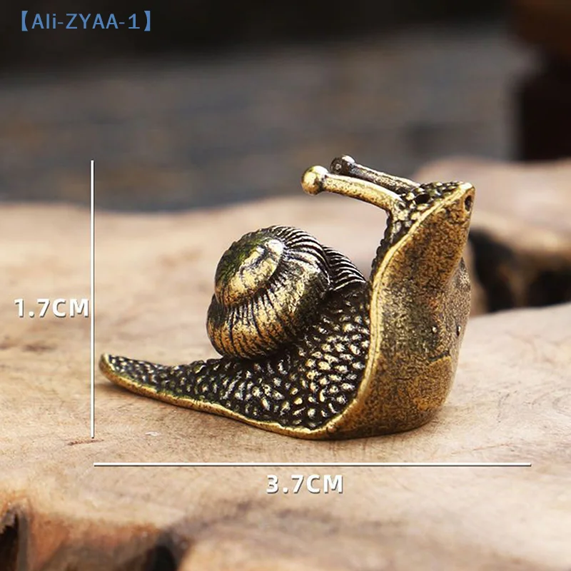 【ZYAA-1】1 Piece Make Old Brass Snail Ornaments Animal Sculpture Mini Tea Pet Zen Garden Decor Handmade Metal Feng Shui Crafts