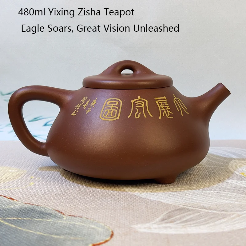 480ml Purple Clay Yixing Teapot Handmade Zisha Kung Fu Tea Set Chinese Authentic Tea Ware