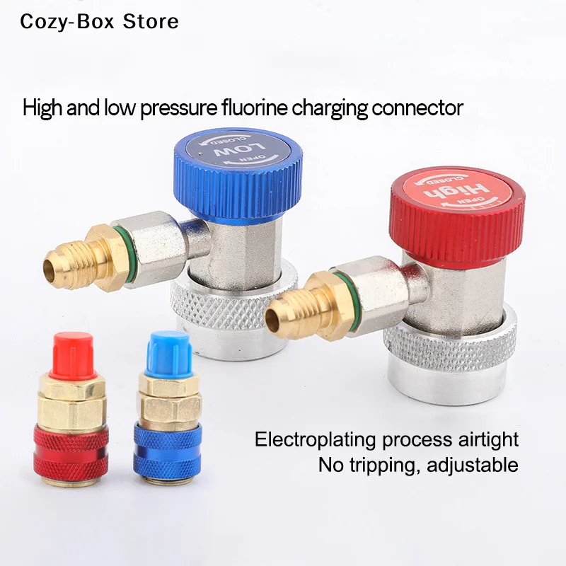 [ZY]Freon R134a Cylinder Adapter Gas Injector Low Connector Voltage Quick Release Hose Adapter Air Conditioning Installat[ZY]