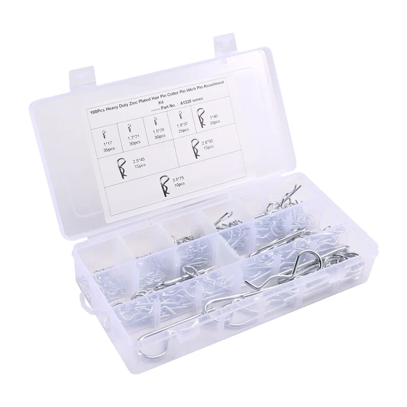 SOFT-180 Piece Set A1288 Split Galvanized R-Type Latch Bolt Cotter Pin Lockpin For Secure Fastening