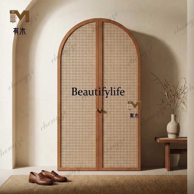 Wardrobe for home bedrooms, homestay solid wood new Chinese style cabinets, Zen-style storage wardrobe