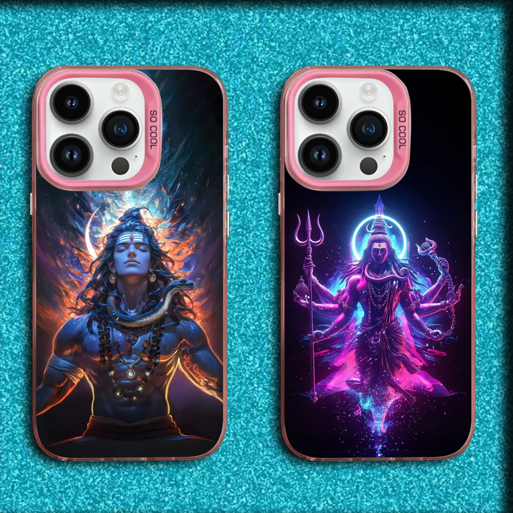 

Lord Shiva Mahadev Of India Phone Case For iPhone 16,15,14,13,12,11,Mini,Pro,MAX Pink Matte Silicone Cover