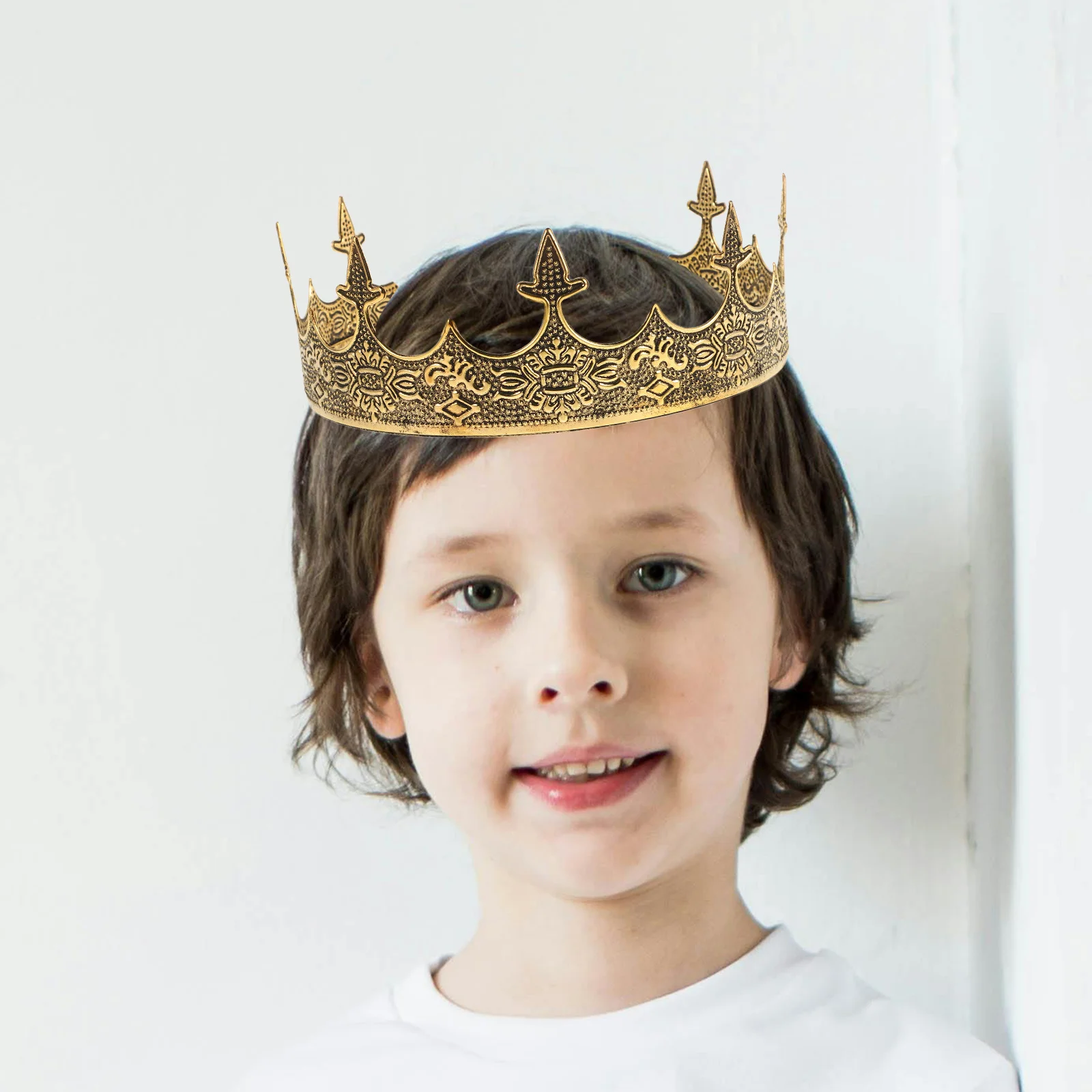 Headband For Men Alloy King Crown Vintage Royal Medieval Costume Accessory Cosplay Prop Wedding Party Performance Prince