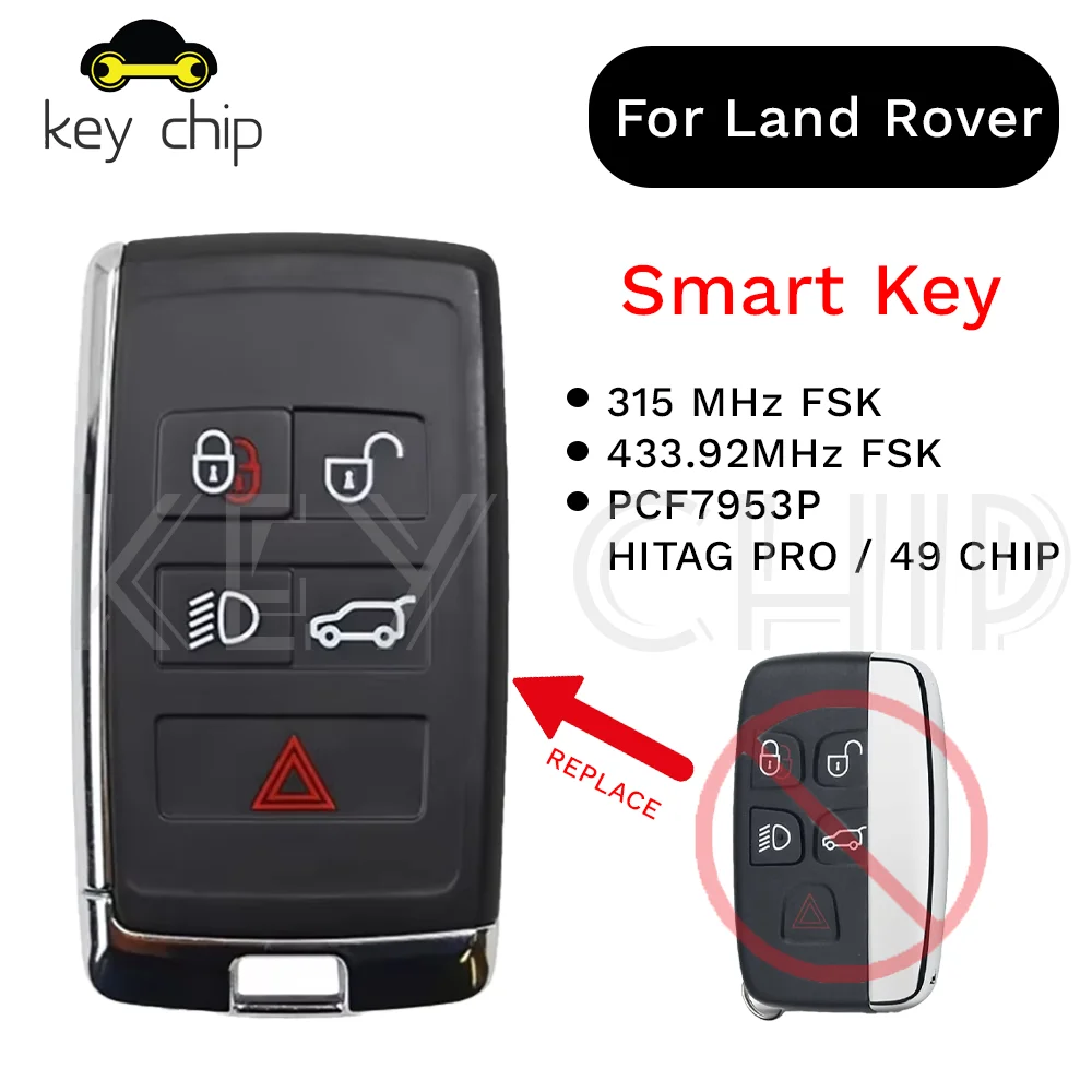 

Modified Smart Key For Land Rover Range Rover Evoque315 MHz FSK 433.92MHz FSK PCF7953P / HITAG PRO / 49 CHIP