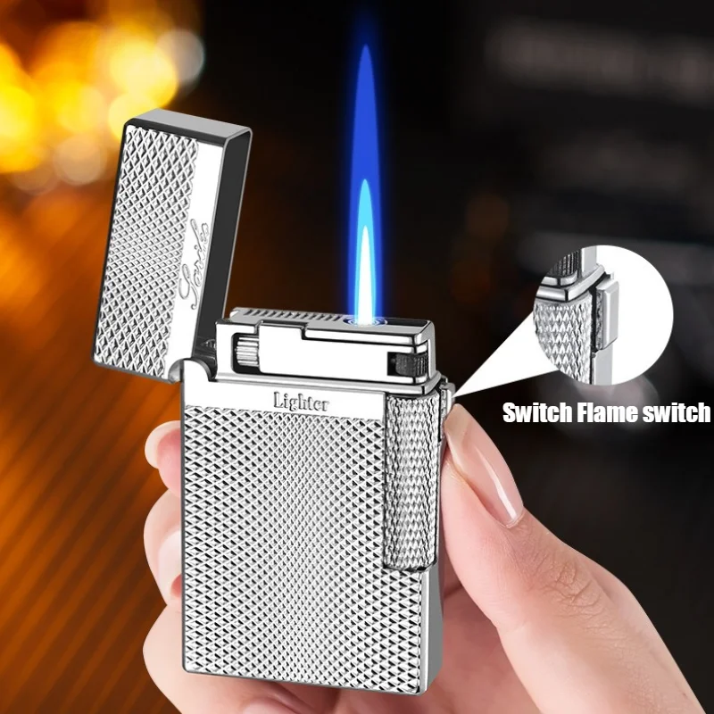 New Cigar Lighter Dual-fire Electroplating Process Inflatable Igniters Metal Windproof Cigarettes Lighters & Smoking Accessories