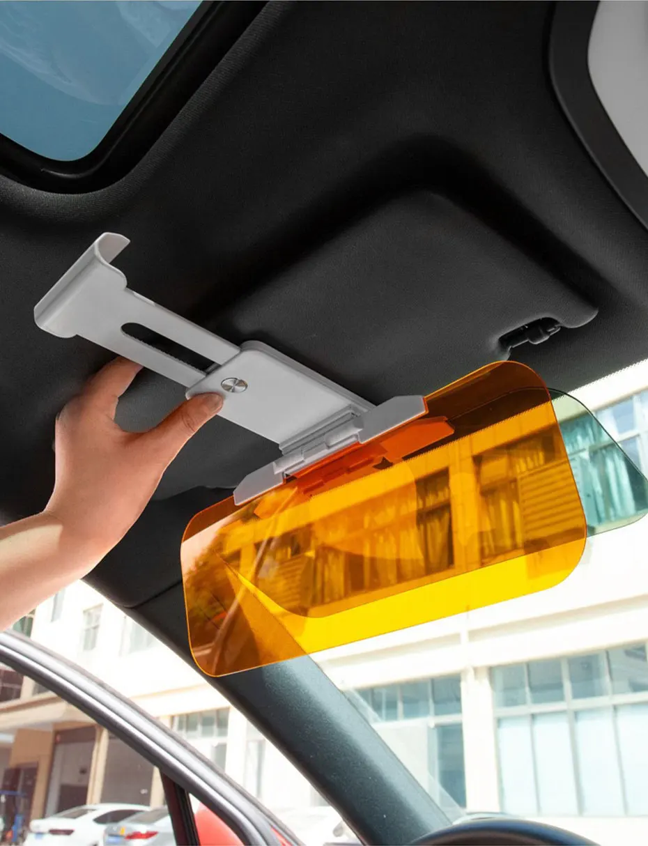 SEAMETAL 1 Stück Auto-Sonnenblende 2-in-1 Windschutzscheiben-UV-Blocker Blendschutz Sonnenschutz Polarisiert HD Nachtsicht Sonnenschutz für Sicheres Fahren – Detail 16