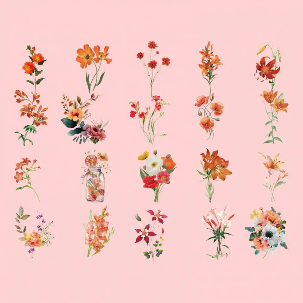 ヴィンテージの花の植物のスクラップブッキング,カードの装飾,DIY工芸品,アルバム,ノートブック,絶妙なケース,40個